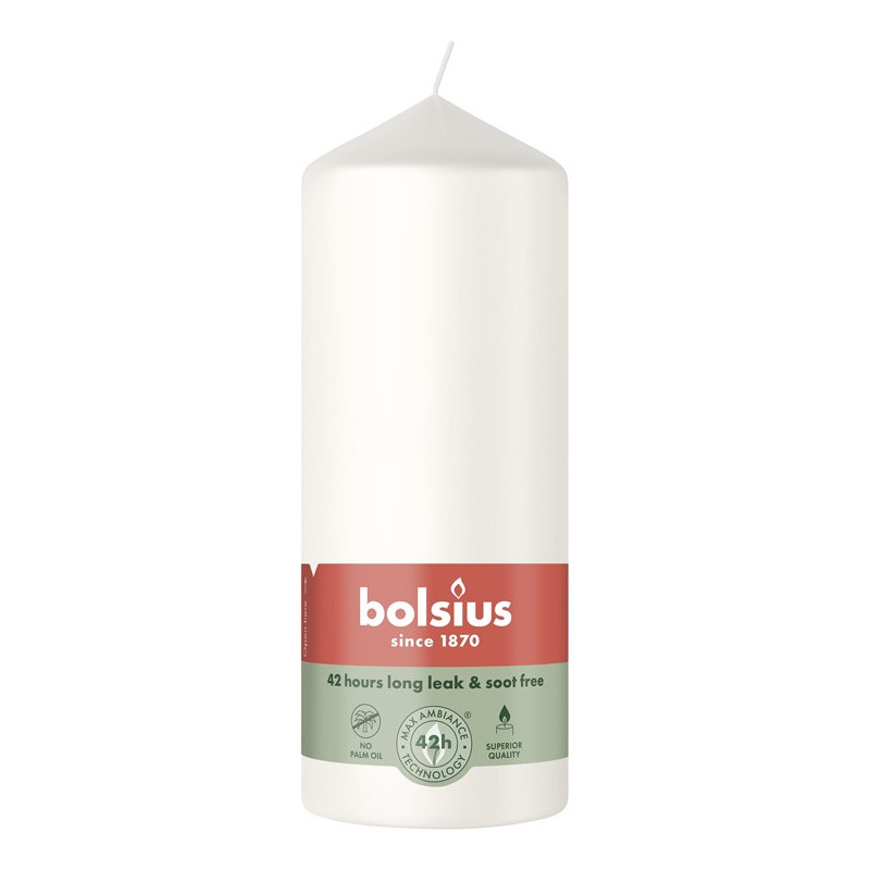 Candle, cylindrical Bolsius, 15 / 5.8 cm, white