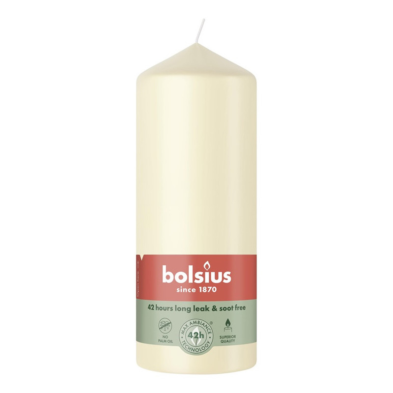 Candle, cylindrical Bolsius, 15 / 5.8 cm, ivory