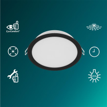 Recessed Philips LED light, 12.5W, 4000K, Ø12.5, black