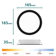 Šviestuvas įleidžiamas Philips LED,16.5W,4000K, Ø15,juodas