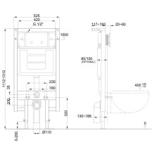WC frame CK-99-031, chrome button