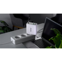 Adapter Sponge C4 100W GaN, USB-C / USB-A, white