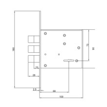 Mortise lock MP GOR, 30.01, CP, chrome Mortise lock MP GOR, 30.01, CP, chrome