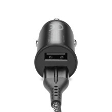 Automobilinis įkroviklis - everActive CC-25 12W Dviejų USB-A Prievadų Su USB-C Kabeliu LED, Juoda Automobilinis įkroviklis - everActive CC-25 12W Dviejų USB-A Prievadų Su USB-C Kabeliu LED, Juoda