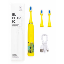 iLike Kids Rechargeable Sonic Electric Toothbrush, USB Charging, 3 Brush Heads (1+2 Replacement Heads), Soft Bristles, W