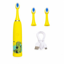 iLike Kids Rechargeable Sonic Electric Toothbrush, USB Charging, 3 Brush Heads (1+2 Replacement Heads), Soft Bristles, W