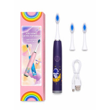 iLike Kids Rechargeable Sonic Electric Toothbrush, USB Charging, 3 Brush Heads (1+2 Replacement Heads), Soft Bristles, W