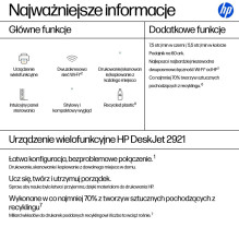 HP DeskJet 2921 belaidis daugiafunkcis spalvotas spausdintuvas