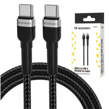 Wozinsky WNBCC2 USB-C / USB-C PD 65W laidas 2 m - juodas