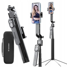 Wozinsky WST-360YS Selfie Stick with Tripod Function with 360° AI Auto Face Tracking Gesture Control - Black