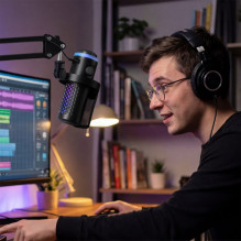 BOYA CastMic G40B Wired Gaming Microphone with Arm, USB-C - Black