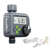 Irrigation Controller - RainPoint Rain Sensor Irrigation Controller, 3 Schedules, 0-90 Min Run Time, Black