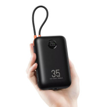 Powerbank Veger K3 (W3018) PD QC3.0 35W 30000 mAh with built-in Type C cables / Lightning black Powerbank Veger K3 (W3018) PD QC3.0 35W 30000 mAh with built-in Type C cables / Lightning black