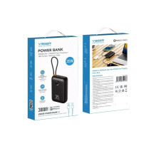 Powerbank Veger K3 (W3018) PD QC3.0 35W 30000 mAh with built-in Type C cables / Lightning black Powerbank Veger K3 (W3018) PD QC3.0 35W 30000 mAh with built-in Type C cables / Lightning black