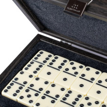 Luxury Domino Set in Black Wooden Case (Size M) Manopoulos
