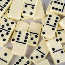 Luxury Domino set in dark walnut wooden case (size M) Manopoulos