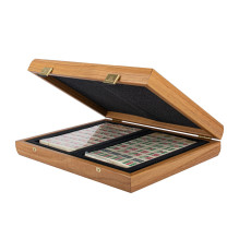 Luxurious Mahjong game in a walnut-colored wooden case Manopoulos