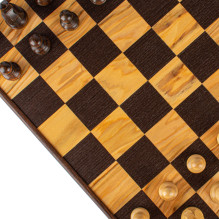 Olive Burl Chess Set 43x43cm with Staunton Chess Pieces Manopoulos Olive Burl Chess Set 43x43cm with Staunton Chess Pieces Manopoulos