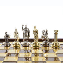 Greco-Roman Period Metal Chess Set with 27cm Board/Box Manopoulos Greco-Roman Period Metal Chess Set with 27cm Board/Box Manopoulos