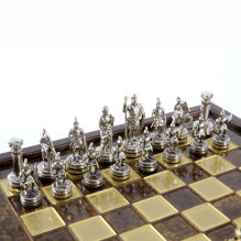 Greco-Roman Period Metal Chess Set with 27cm Board/Box Manopoulos Greco-Roman Period Metal Chess Set with 27cm Board/Box Manopoulos
