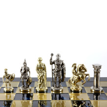 Greco-Roman metal chess set with 44cm (blue) board Manopoulos Greco-Roman metal chess set with 44cm (blue) board Manopoulos