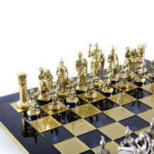 Greco-Roman metal chess set with 44cm (blue) board Manopoulos Greco-Roman metal chess set with 44cm (blue) board Manopoulos