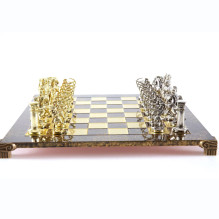 Archers Metal Chess Set with 44cm Chessboard Manopoulos