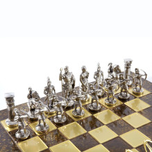 Archers Metal Chess Set with 44cm Chessboard Manopoulos