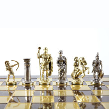 Archers Metal Chess Set with 44cm Chessboard Manopoulos