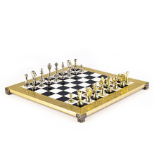 Classic metal Staunton chess set with 36cm chessboard Manopoulos Classic metal Staunton chess set with 36cm chessboard Manopoulos