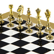 Classic metal Staunton chess set with 36cm chessboard Manopoulos Classic metal Staunton chess set with 36cm chessboard Manopoulos