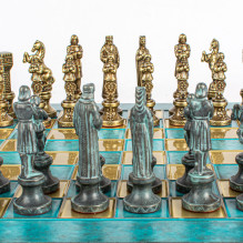 "Renaissance" metal chess set with 36cm chessboard Manopoulos