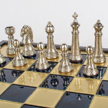 "Classic Metal Staunton" metalinių šachmatų rinkinys su 41cm lenta ant dėžės Manopoulos "Classic Metal Staunton" metalinių šachmatų rinkinys su 41cm lenta ant dėžės Manopoulos