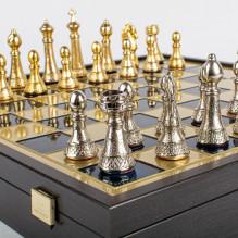 "Classic Metal Staunton" metal chess set with 41cm board on box Manopoulos "Classic Metal Staunton" metal chess set with 41cm board on box Manopoulos