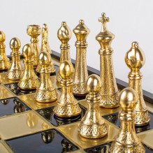 "Classic Metal Staunton" metal chess set with 41cm board on box Manopoulos "Classic Metal Staunton" metal chess set with 41cm board on box Manopoulos