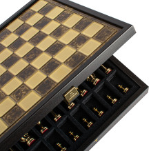 "Classic Metal Staunton" metal chess set with 34cm board on box Manopoulos "Classic Metal Staunton" metal chess set with 34cm board on box Manopoulos