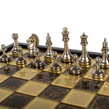 "Classic Metal Staunton" metal chess set with 34cm board on box Manopoulos "Classic Metal Staunton" metal chess set with 34cm board on box Manopoulos