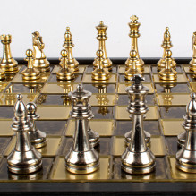 "Classic Metal Staunton" metal chess set with 34cm board on box Manopoulos "Classic Metal Staunton" metal chess set with 34cm board on box Manopoulos