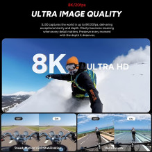 SJCAM SJ30 Dual Lens 8K Camera Rotatable Screen 2.51" 48MP 7h + Selfie stick + accessories