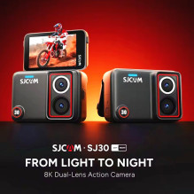 SJCAM SJ30 Dual Lens 8K Camera Rotatable Screen 2.51" 48MP 7h + Selfie stick + accessories