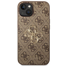 „Guess 4G“ didelis metalinis logotipo dėklas, skirtas iPhone 14 – rudas „Guess 4G“ didelis metalinis logotipo dėklas, skirtas iPhone 14 – rudas