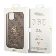 „Guess 4G“ didelis metalinis logotipo dėklas, skirtas iPhone 14 – rudas „Guess 4G“ didelis metalinis logotipo dėklas, skirtas iPhone 14 – rudas