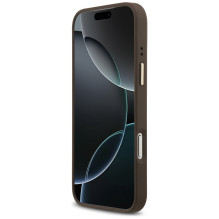 Guess 4G PU Triangle Logo &amp; Stand Camera Magsafe Case for iPhone 17 Pro Max - Brown