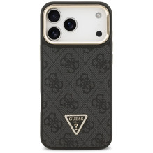 Guess 4G PU Triangle Logo &amp; Stand Camera Magsafe Case for iPhone 17 Pro Max - Black