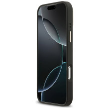 Guess 4G PU Triangle Logo &amp; Stand Camera Magsafe Case for iPhone 17 Pro Max - Black