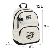 Mokyklinė kuprinė K26-585M-2, balta sp., 29x14x40 cm Mokyklinė kuprinė K26-585M-2, balta sp., 29x14x40 cm