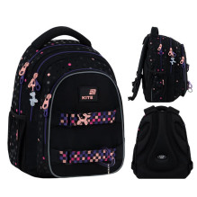 School backpack K26-8001M-1, black / pink, 29x17x40 cm School backpack K26-8001M-1, black / pink, 29x17x40 cm
