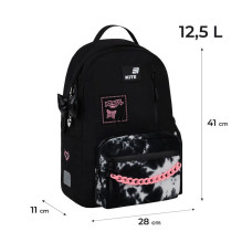 School backpack K26-949M-1, black / pink, 28x11x41 cm School backpack K26-949M-1, black / pink, 28x11x41 cm