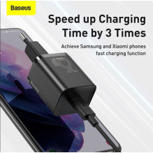 Įkroviklis - Baseus TZCCSUP-L01 Juodas, AC, USB, Spartusis Įkrovimas Įkroviklis - Baseus TZCCSUP-L01 Juodas, AC, USB, Spartusis Įkrovimas