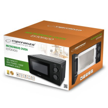 Esperanza ESTOFADO Black Solo microwave Countertop 20 L 700 W Esperanza ESTOFADO Black Solo microwave Countertop 20 L 700 W